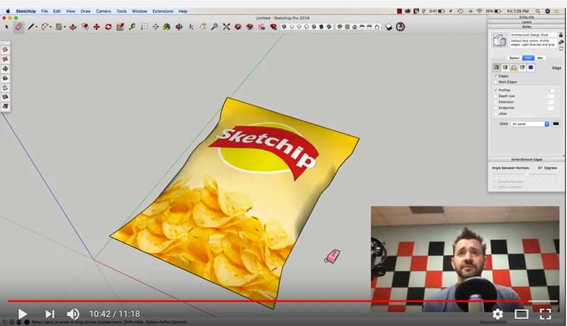 ポテトチップスの袋のモデリング方法 1 Sketchup Pro Japan